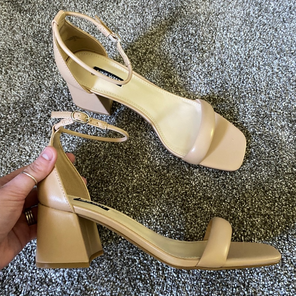 NEW Nude Gretal Ankle Strap Block Heel - 10.5
